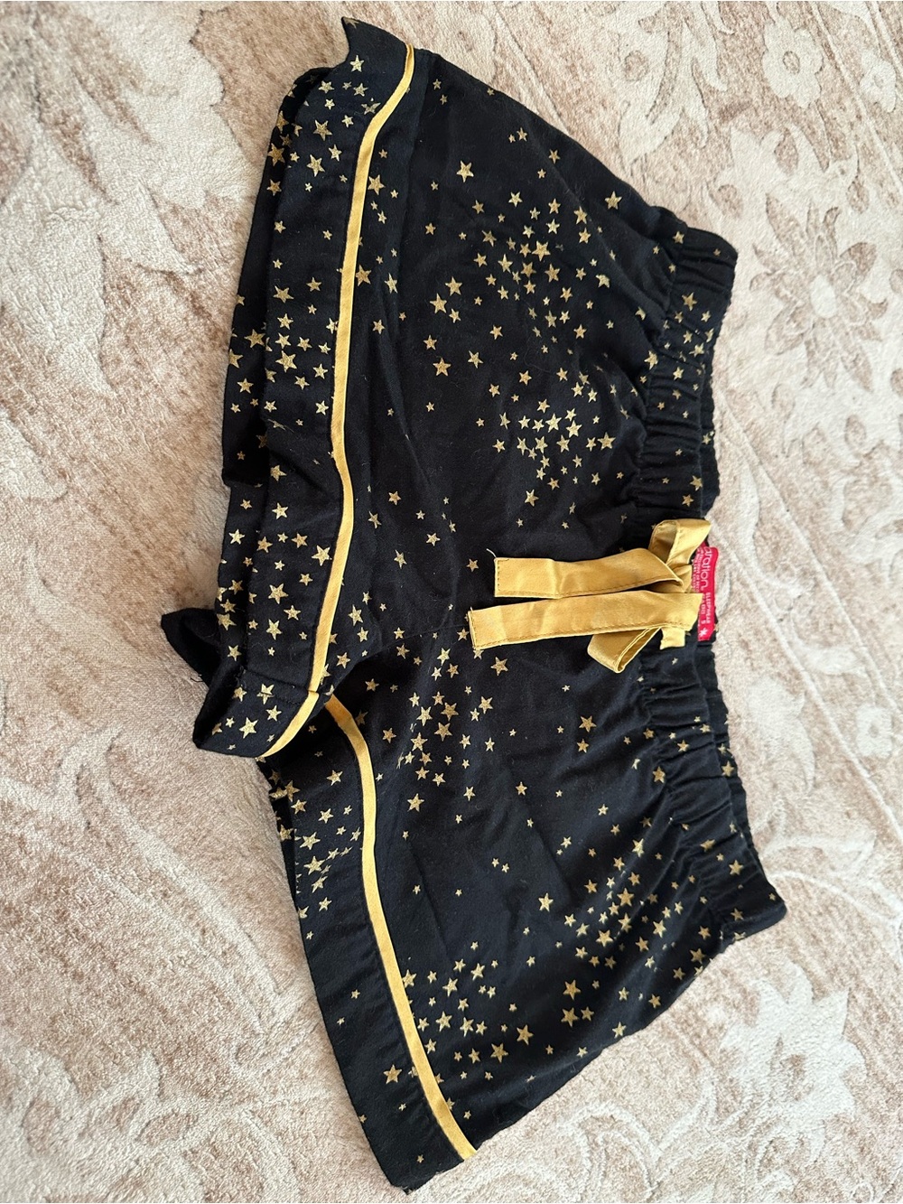 Black & Gold Star Print Women’s Lounge Shorts Small